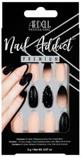Nehty Ardell Nail Addict Premium - Black Stud & Pink Ombre