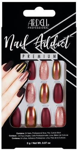 Nehty Ardell Nail Addict Premium - Red Cateye