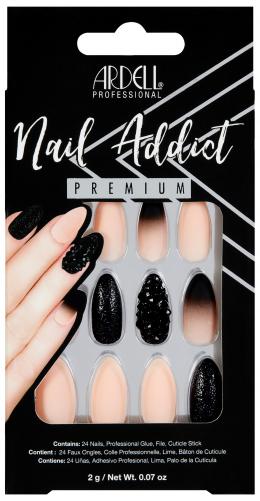 Nehty Ardell Nail Addict Premium - Black & Pink