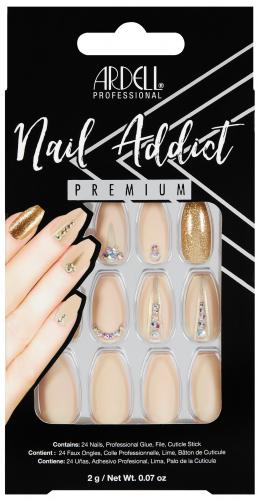 Nehty Ardell Nail Addict Premium - Nude Jeweled
