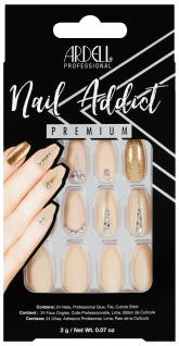 Nehty Ardell Nail Addict Premium - Nude Jeweled